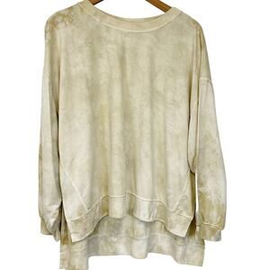 NEW Found Los Angeles Womens‎ M Tie Dye Sweatshirt Oversized Tan Sand Hi-Low